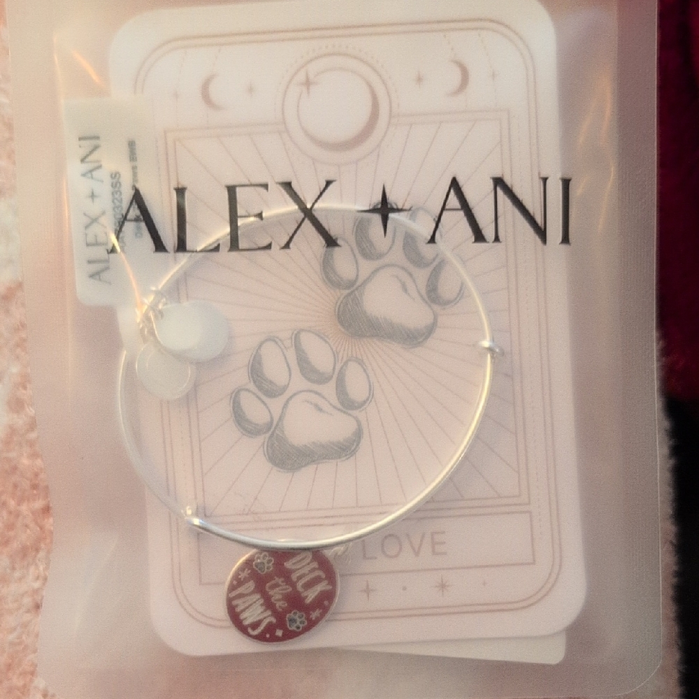 Alex and Ani Silver Bracelet with Paw Charm